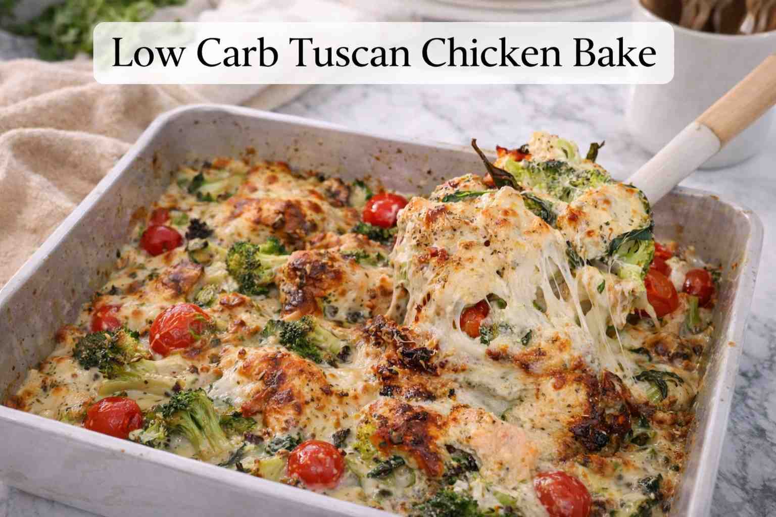 Low Carb Tuscan Chicken Bake
