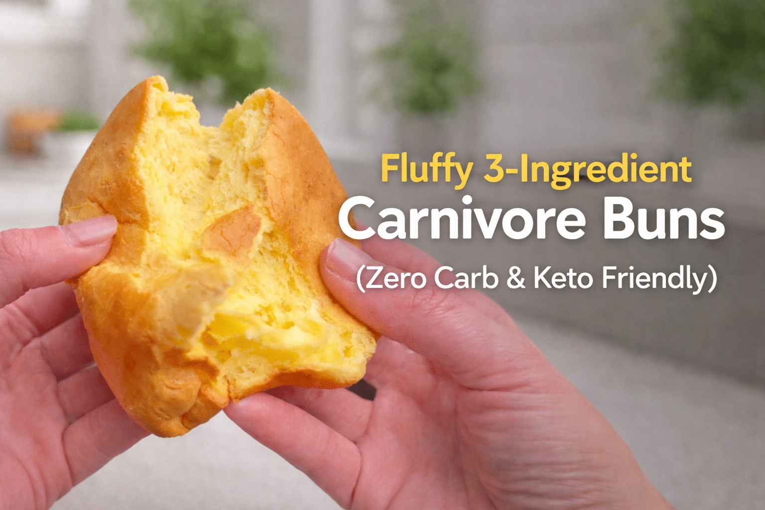 Fluffy 3-Ingredient Carnivore Buns (Zero Carb & Keto Friendly)
