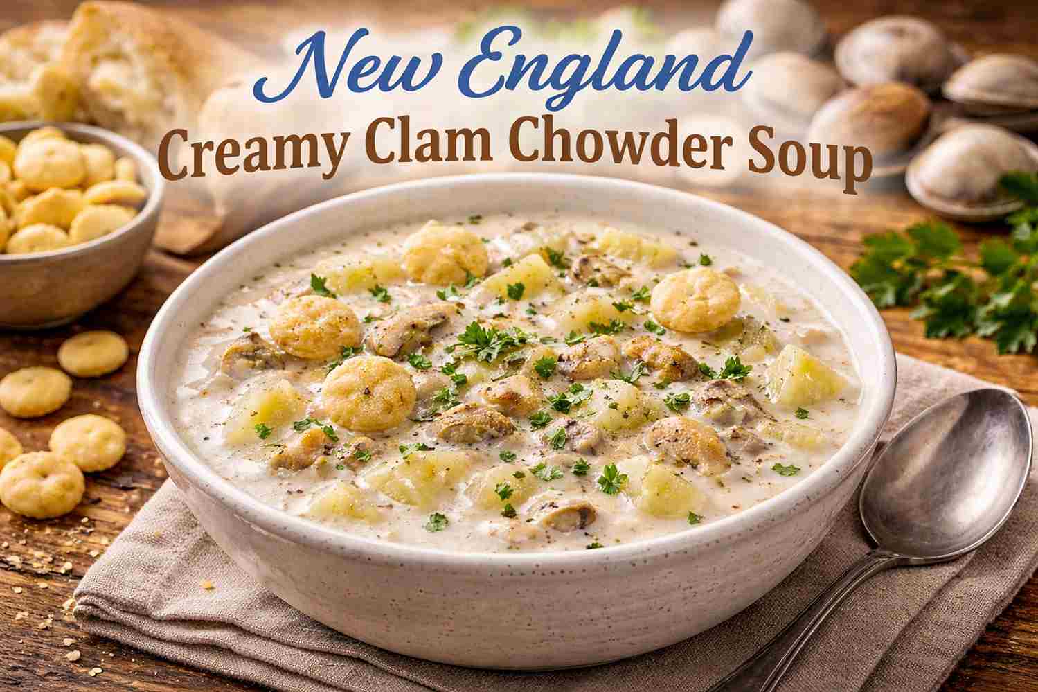 New England Creamy Clam Chowder Soup