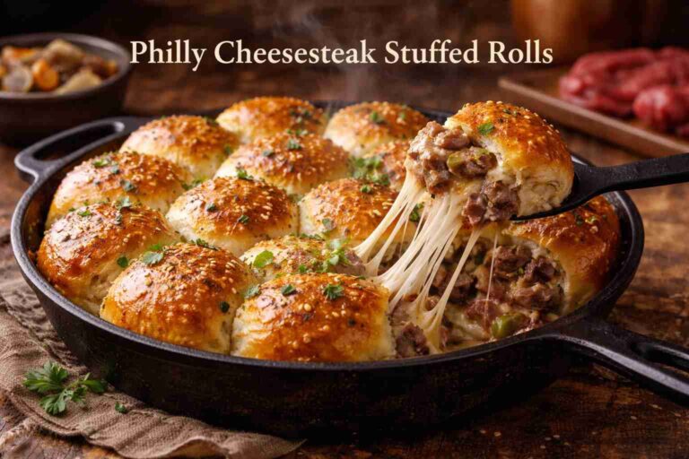 Philly Cheesesteak Stuffed Rolls