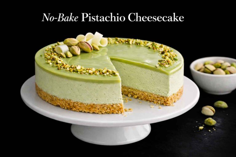 No-Bake Pistachio Cheesecake – Creamy, Easy & Eggless Dessert Recipe