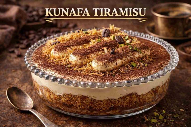 Kunafa Tiramisu with Saffron and Pistachio