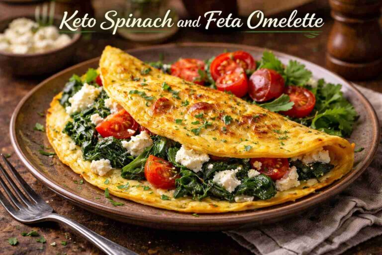 Keto Spinach and Feta Omelette