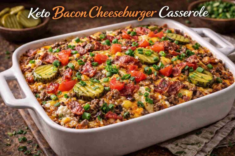 Keto Bacon Cheeseburger Casserole