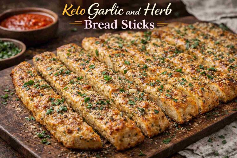 Keto Garlic and Herb Bread Sticks