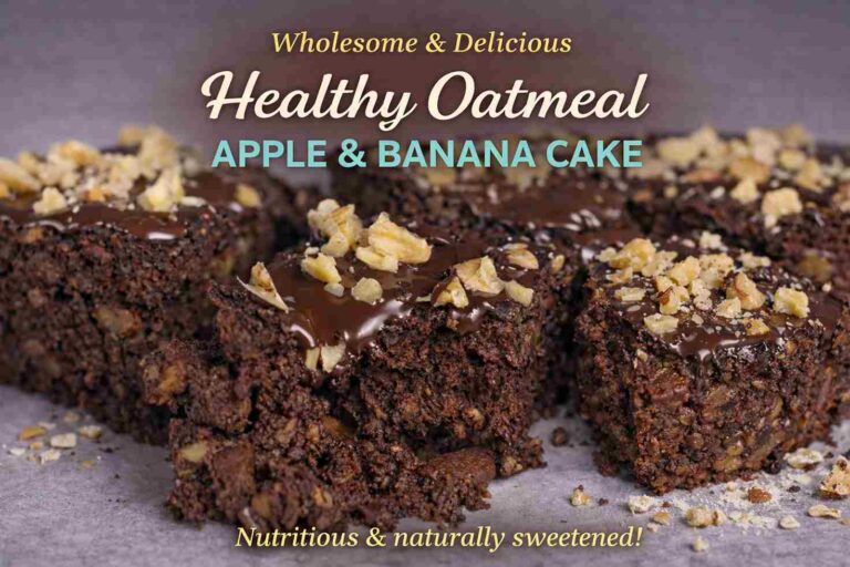 healthy oatmeal apple & banana cake
