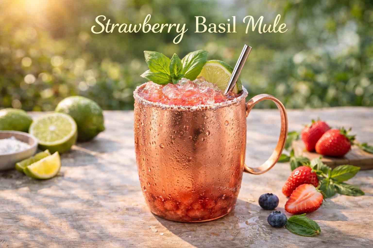 Strawberry Basil Mule
