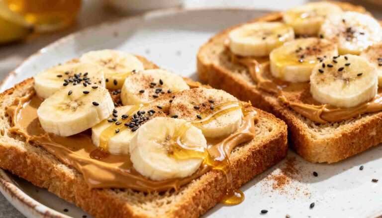 5-Min Peanut Butter Banana Toast with Chia