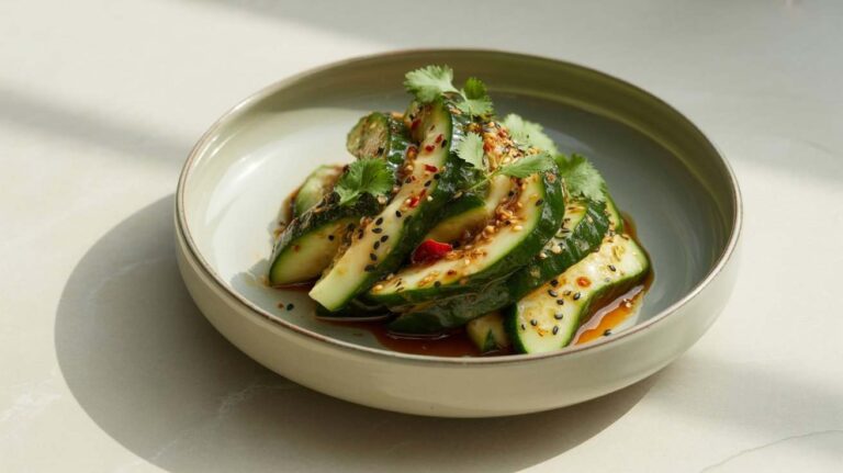 5-Min Smashed Cucumber Salad with Sesame