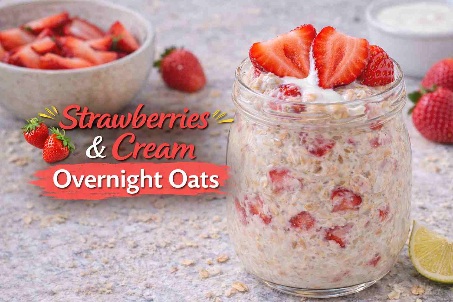 Strawberries & Cream Overnight Oats