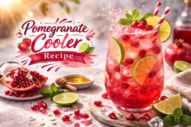 Pomegranate Cooler Recipe — A Fresh, Hydrating Drink with Coconut Water & Basil Seeds