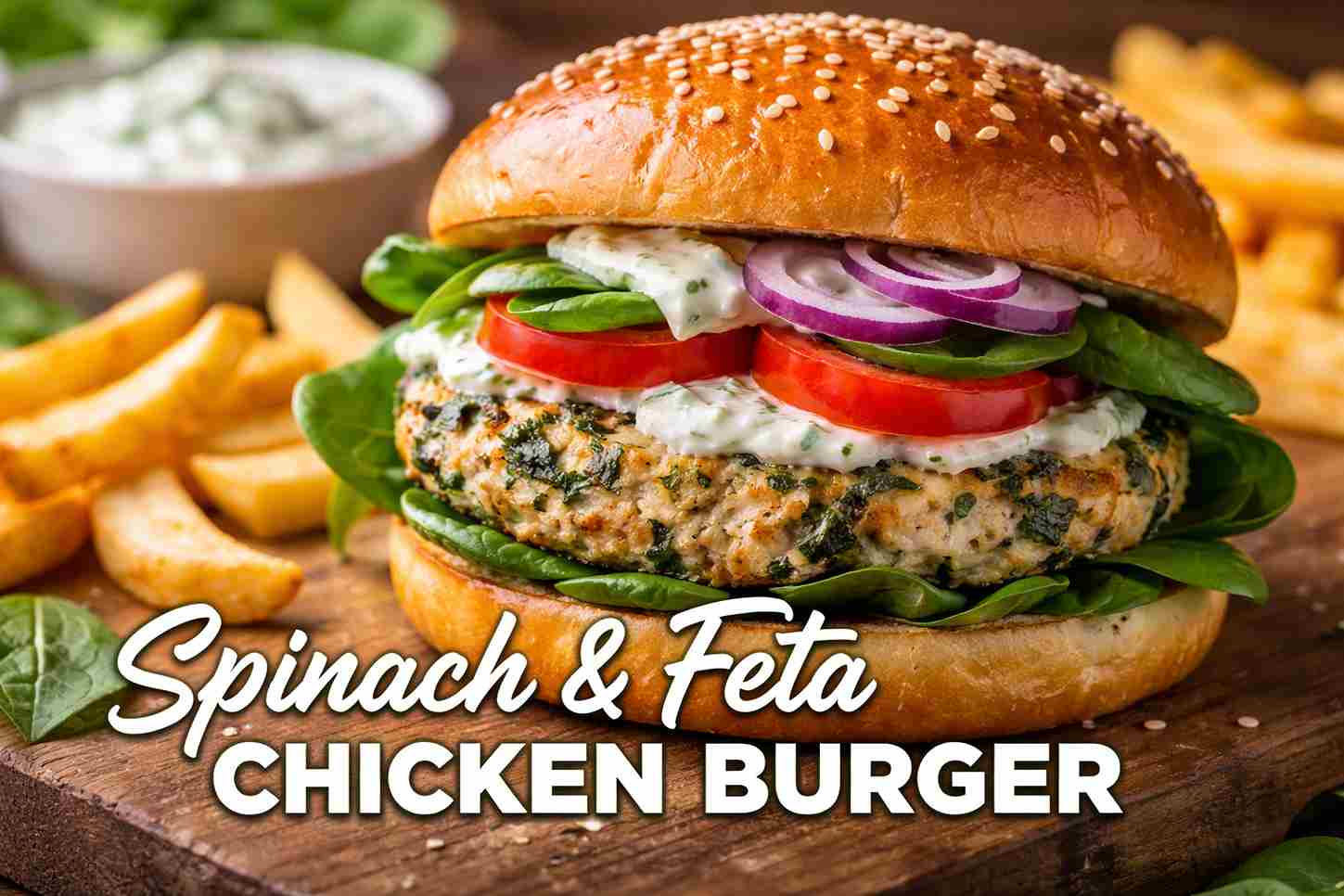 Mini Spinach and Feta Chicken Burgers