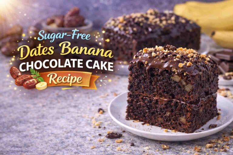 Sugar-Free Dates Banana Chocolate Cake Recipe