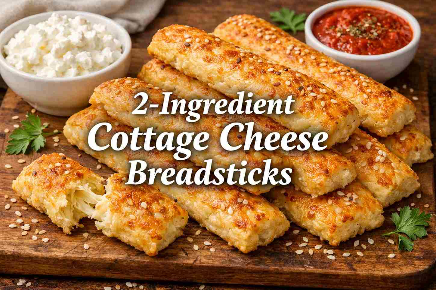 2-Ingredient Cottage Cheese Breadsticks