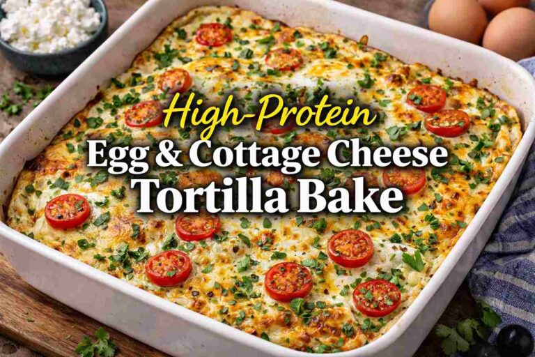 High-Protein Egg & Cottage Cheese Tortilla Bake