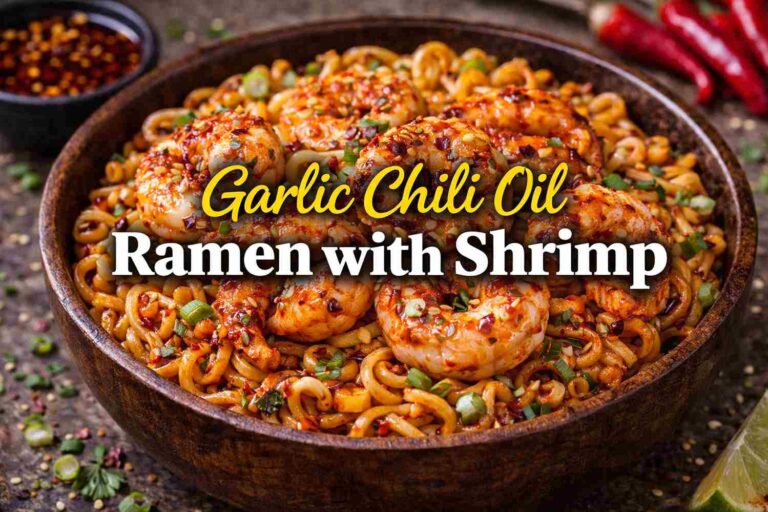 Garlic Chili Oil Ramen with Shrimp