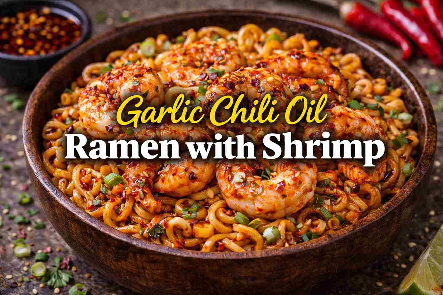 Garlic Chili Oil Ramen with Shrimp