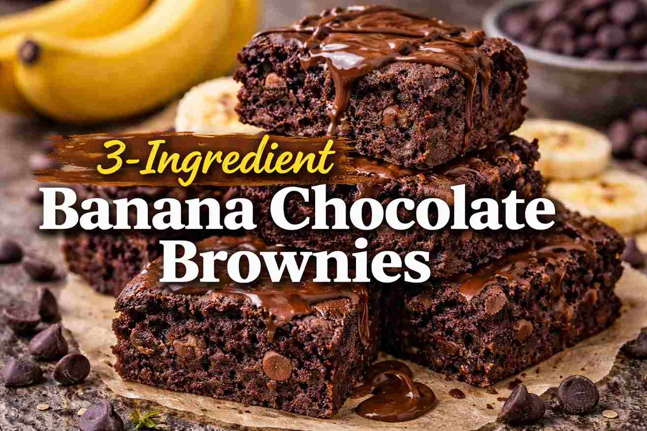 3-Ingredient Banana Chocolate Brownies