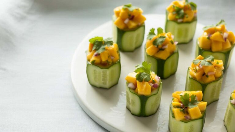 Quick Cucumber Mango Salsa Cups
