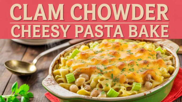 Clam Chowder Cheesy Pasta Bake