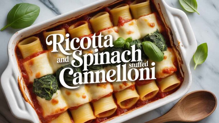 Ricotta and Spinach Stuffed Cannelloni