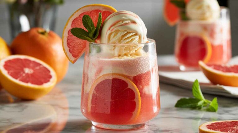 Grapefruit Vanilla Float – Bright, Creamy, and Refreshing