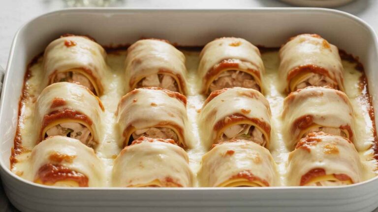 Alfredo Chicken Lasagna Rolls — The Creamy, Cheesy Bake That Reinvents Lasagna Night