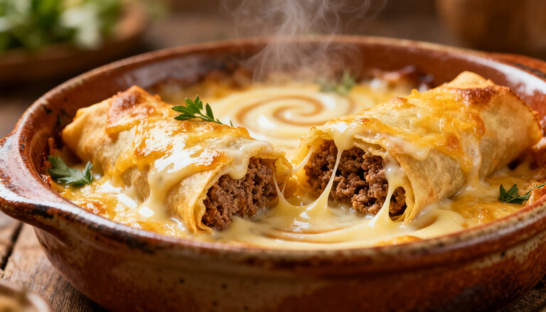 Minced Meat Crepe Rolls — The Baked, Cheesy Comfort Dish That Belongs on Every Family Table