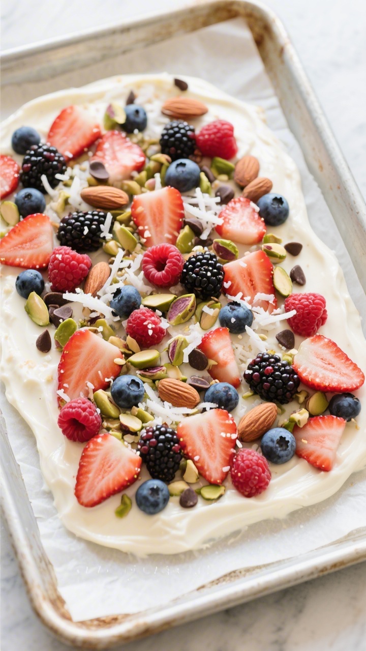 Overhead shot of a rimmed baking sheet lined with parchment covered in a smooth, 1/4-inch layer of v