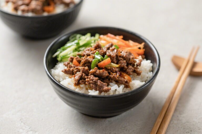 Quick Korean Ground Beef Rice Bowls – Fast, Flavorful, and Weeknight-Friendly
