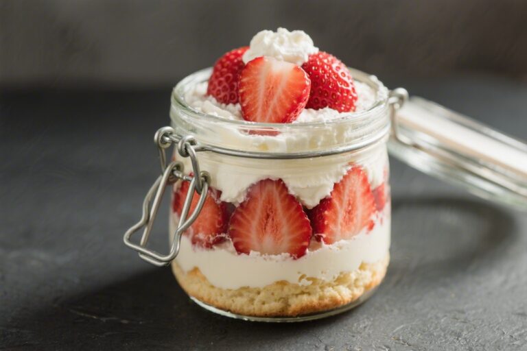 Quick Strawberry Shortcake in a Jar – A Fast, Fresh Dessert You Can Take Anywhere