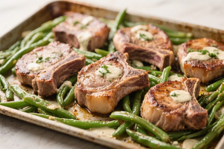 Sheet Pan Ranch Pork Chops with Green Beans – A Simple, Flavor-Packed Weeknight Dinner