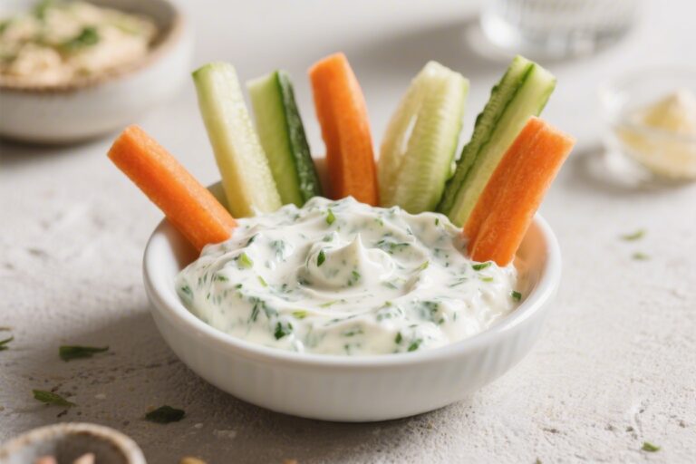 Quick Tzatziki Dip With Veggie Sticks – A Fresh, No-Fuss Snack