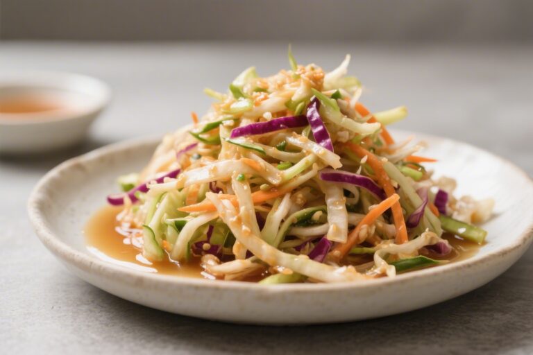 Quick Asian Slaw With Ginger Dressing – Fresh, Crunchy, Ready in Minutes