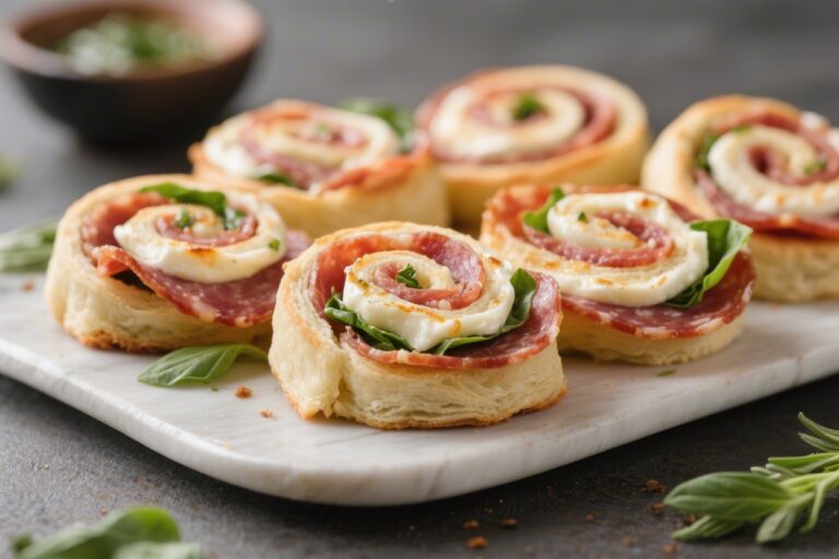 Salami Mozzarella Basil Pinwheels – Easy, Fresh, and Crowd-Pleasing