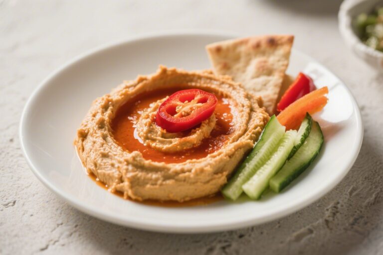 Roasted Red Pepper Hummus with Veggies – A Bright, Flavorful Snack