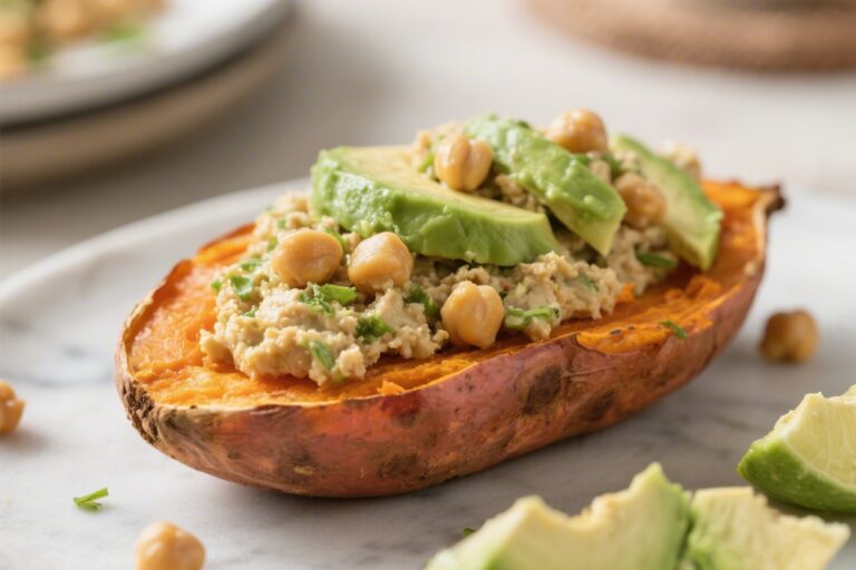 Smashed Chickpea and Avocado Stuffed Sweet Potatoes – Hearty, Bright, and Easy