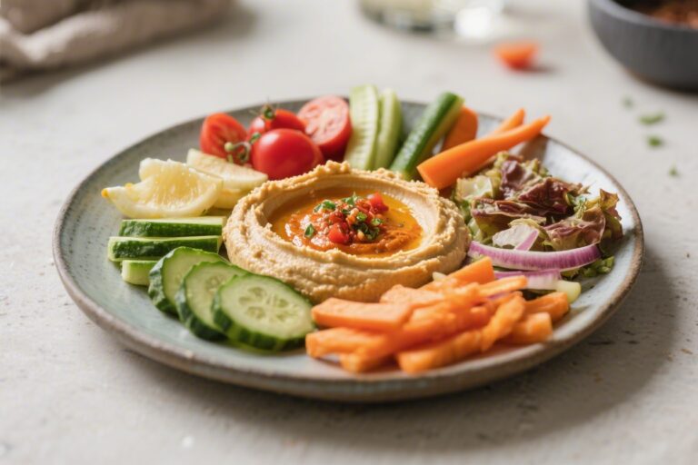 5-Min Hummus and Veggie Snack Plate – Fast, Fresh, and Satisfying