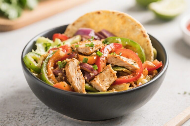 15-Min Keto Chicken Fajita Bowl (No Tortilla) – Fast, Flavorful, and Low-Carb